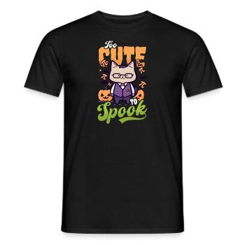 Halloween Math Teacher Too Cute To Spook Cat - Men's T-Shirt - black - Front - AI Model Male 178 light (178cm)