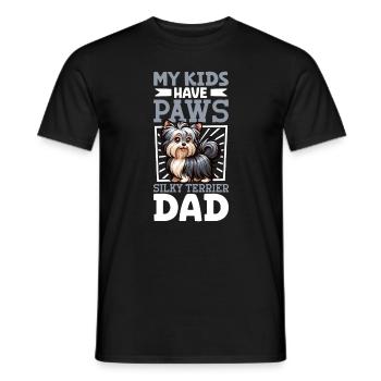 Australian Silky Terrier Dad - Men's T-Shirt - black - Front - AI Model Male 178 light (178cm)
