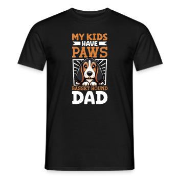 Basset Hound Papa - Männer T-Shirt - Schwarz - Vorne - AI Model Male 178 light (178cm)
