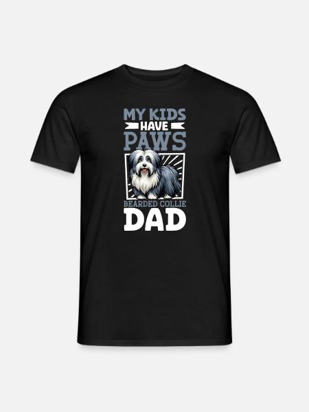 Bearded Collie Dad - Men's T-Shirt - black