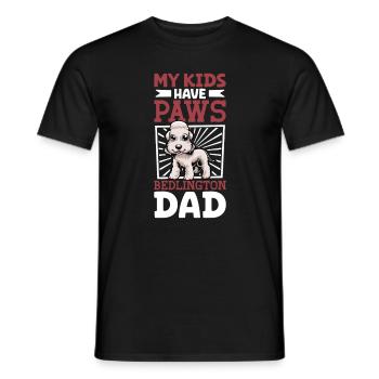 Bedlington Terrier papa - T-shirt homme - noir - Devant - AI Model Male 178 light (178cm)