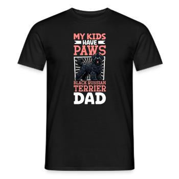 Terrier noir russe papa - T-shirt homme - noir - Devant - AI Model Male 178 light (178cm)