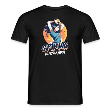 Le drôle de volley-ball est mon cardio - T-shirt homme - noir - Devant - AI Model Male 178 light (178cm)