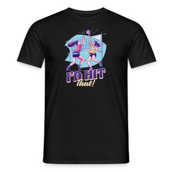 Drôle de volley-ball, je frapperais ça ! - T-shirt homme - noir - Devant - AI Model Male 178 light (178cm)
