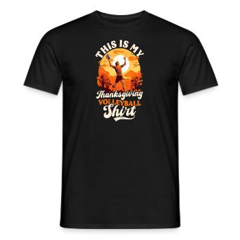 Thanksgiving Volleyball Mein Volleyball Outfit - Männer T-Shirt - Schwarz - Vorne - AI Model Male 178 light (178cm)