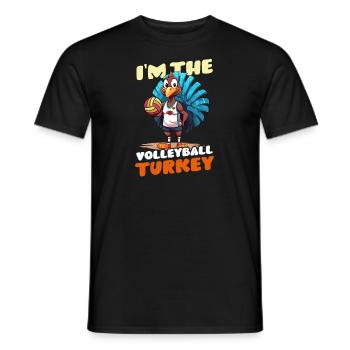 Thanksgiving Volleyball Ich bin der Volleyball Türkei - Männer T-Shirt - Schwarz - Vorne - AI Model Male 178 light (178cm)