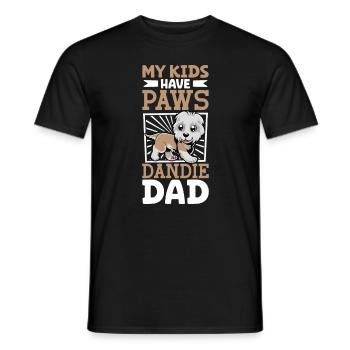 Dandie Dinmont Terrier Dad - Men's T-Shirt - black - Front - AI Model Male 178 light (178cm)