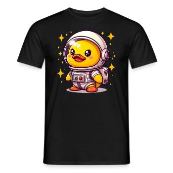 Astronaut Duck, Yellow Rubber Duck & Rubber Duck - Men's T-Shirt - black - Front - AI Model Male 178 light (178cm)