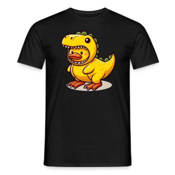 Dino Duck, Yellow Rubber Duck & Rubber Duck - Men's T-Shirt - black - Front - AI Model Male 178 light (178cm)
