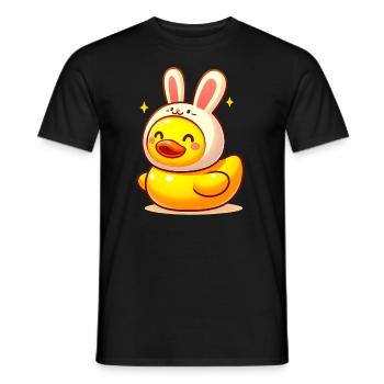 Rabbit Duck, Yellow Rubber Duck & Rubber Duck - Men's T-Shirt - black - Front - AI Model Male 178 light (178cm)