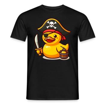 Pirate Duck, Yellow Rubber Duck & Rubber Duck - Men's T-Shirt - black - Front - AI Model Male 178 light (178cm)