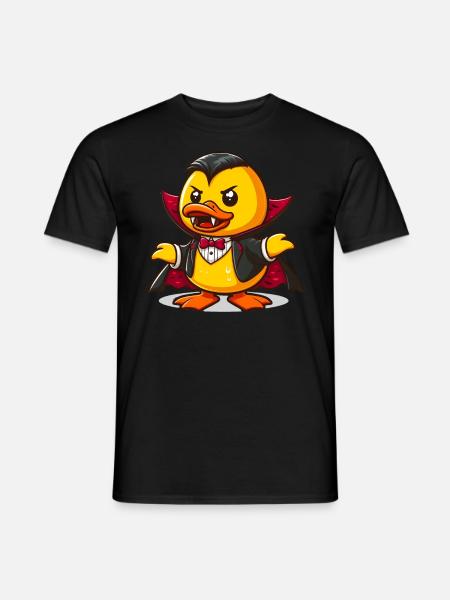 Vampir Ente, Gelbe Gummiente & Quietscheente - Männer T-Shirt - Schwarz