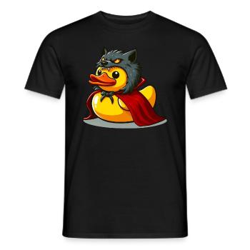 Werewolf Duck, Yellow Rubber Duck & Rubber Duck - Men's T-Shirt - black - Front - AI Model Male 178 light (178cm)