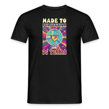 75th Birthday Made To Perfection For 75 Years - Men's T-Shirt - black - Front - AI Model Male 178 light (178cm)