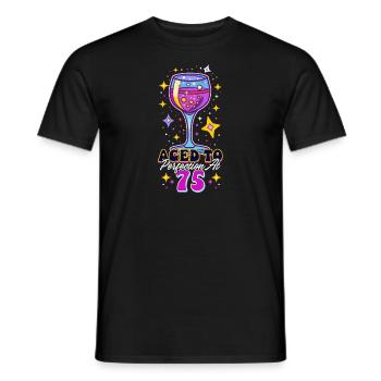 75th Birthday Aged To Perfection At 75 - Men's T-Shirt - black - Front - AI Model Male 178 light (178cm)