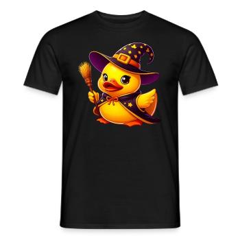 Witch Duck, Yellow Rubber Duck & Rubber Duck - Men's T-Shirt - black - Front - AI Model Male 178 light (178cm)