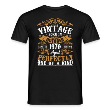 1970 Retro 1970 Oktober Geburtstag Oktober 1970 - Männer T-Shirt - Schwarz - Vorne - AI Model Male 178 light (178cm)