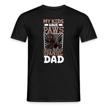Papa de l’épagneul d’eau irlandais - T-shirt homme - noir - Devant - AI Model Male 178 light (178cm)