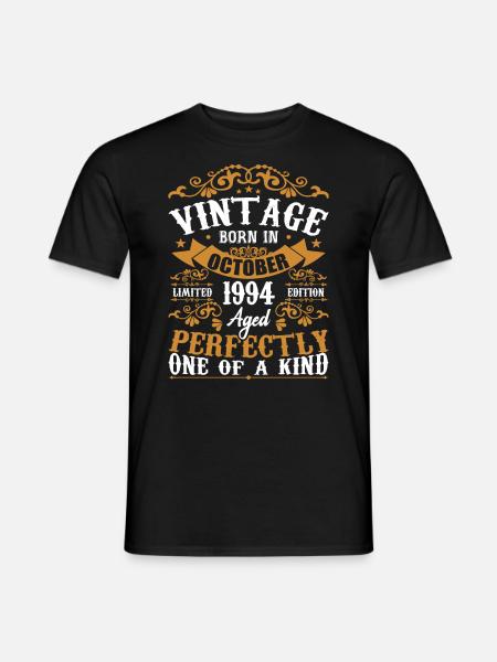 1994 Retro 1994 Lokakuu Syntymäpäivä Lokakuu 1994 - Miesten T-paita - musta