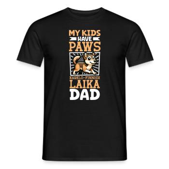 Papa Karélo-Finlandais Laika - T-shirt homme - noir - Devant - AI Model Male 178 light (178cm)