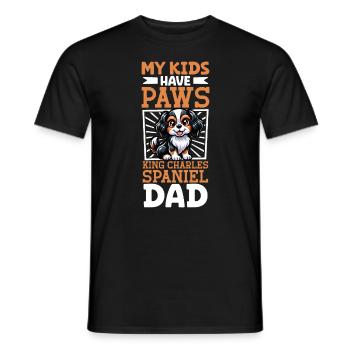 King Charles Spaniel Papa - Männer T-Shirt - Schwarz - Vorne - AI Model Male 178 light (178cm)