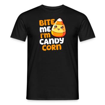 Candy Corn Bite Me, I'M Candy Corn - T-shirt homme - noir - Devant - AI Model Male 178 light (178cm)