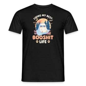 Booshit Vivre ma meilleure vie Booshit - T-shirt homme - noir - Devant - AI Model Male 178 light (178cm)