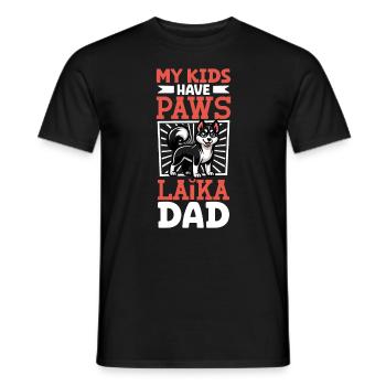 Russian-European Laika Papa - Men's T-Shirt - black - Front - AI Model Male 178 light (178cm)