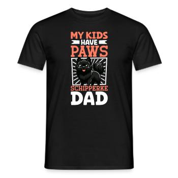 Schipperke Papa - Männer T-Shirt - Schwarz - Vorne - AI Model Male 178 light (178cm)