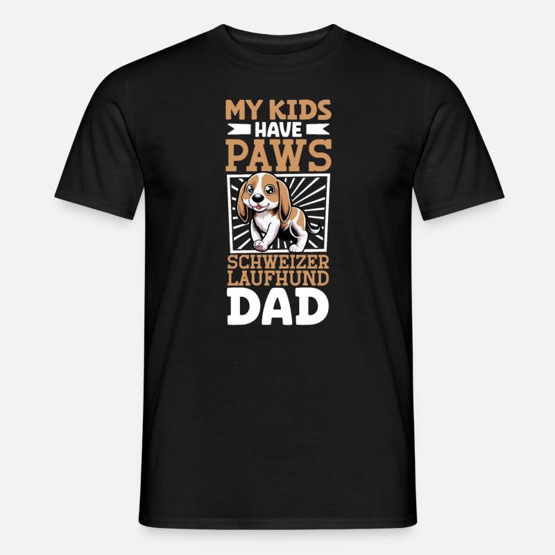 Schweizer Laufhund Papa - Männer T-Shirt - Schwarz