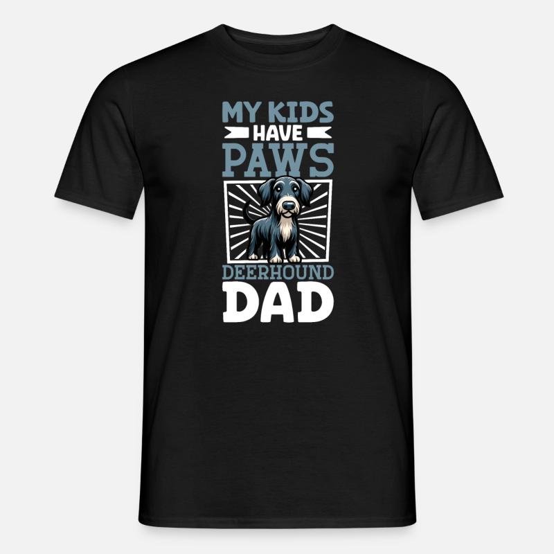 Deerhound Papa - Männer T-Shirt - Schwarz