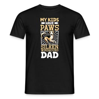 Silken Windhound Papa - Männer T-Shirt - Schwarz - Vorne - AI Model Male 178 light (178cm)