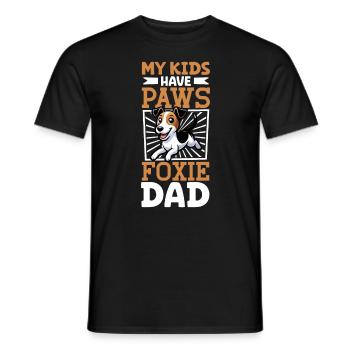 Glatthaar-Foxterrier Papa - Männer T-Shirt - Schwarz - Vorne - AI Model Male 178 light (178cm)