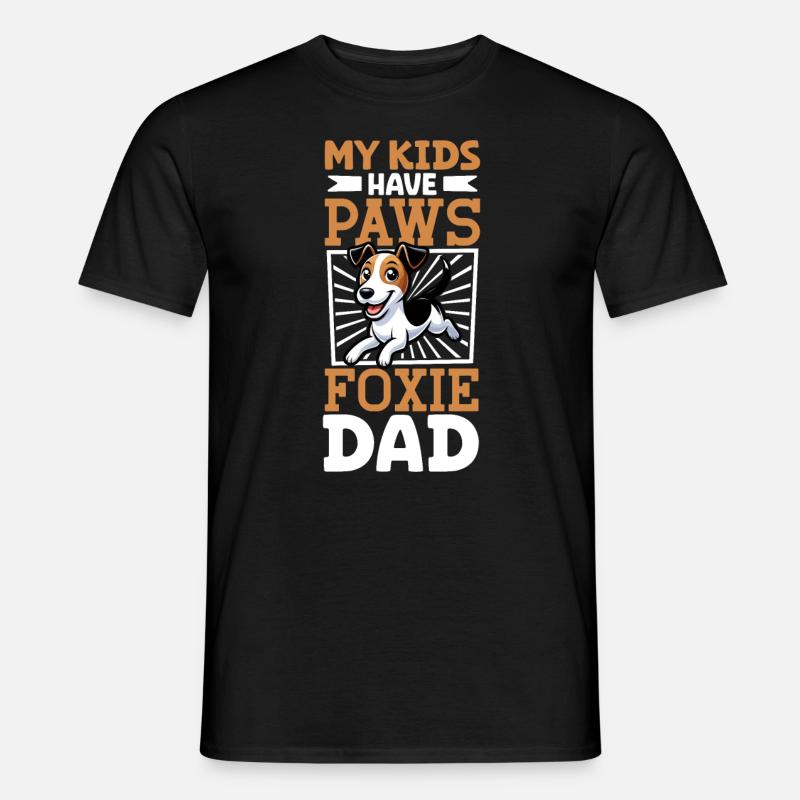 Glatthaar-Foxterrier Papa - Männer T-Shirt - Schwarz