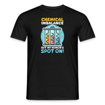 Depression Awareness Chemical Imbalance Humor - Men's T-Shirt - black - Front - AI Model Male 178 light (178cm)