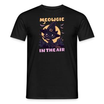 Chat d’Halloween Miowgic Dans L’air - T-shirt homme - noir - Devant - AI Model Male 178 light (178cm)