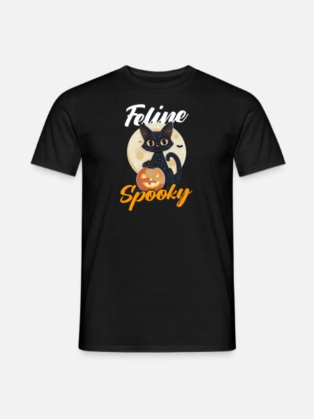 Halloween Chat Félin Effrayant - T-shirt homme - noir