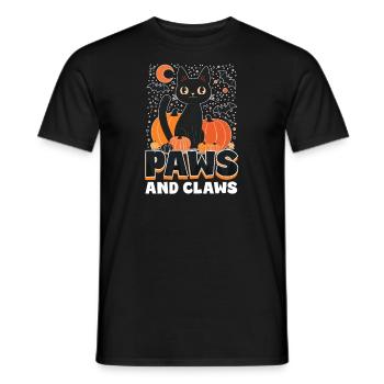 Halloween Cat Paws And Claws - Men's T-Shirt - black - Front - AI Model Male 178 light (178cm)
