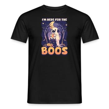 Halloween Dog I’M Here For The Boos - Men's T-Shirt - black - Front - AI Model Male 178 light (178cm)