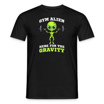 Alien Entführung Gym Alien Hier Für Die Schwerkraft - Männer T-Shirt - Schwarz - Vorne - AI Model Male 178 light (178cm)