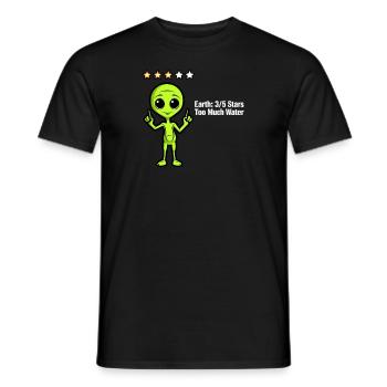 Alien Abduction 3/5 Sterne Zu viel Wasser - Männer T-Shirt - Schwarz - Vorne - AI Model Male 178 light (178cm)