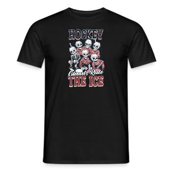 Halloween Ice Hockey Hockey Ghouls Rule The Ice - Men's T-Shirt - black - Front - AI Model Male 178 light (178cm)