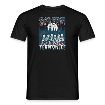 Halloween Ice Hockey Scream Team On Ice - Men's T-Shirt - black - Front - AI Model Male 178 light (178cm)