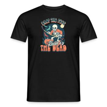 Halloween Ice Hockey Drop The Puck, Raise The Dead - Men's T-Shirt - black - Front - AI Model Male 178 light (178cm)