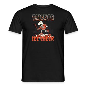 Halloween Ice Hockey Trick Or Ice Check - Men's T-Shirt - black - Front - AI Model Male 178 light (178cm)