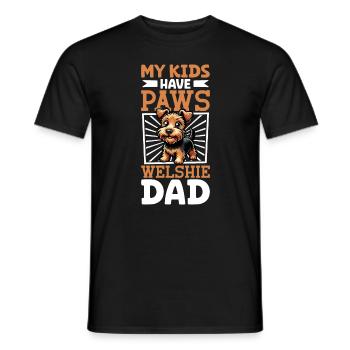 Welsh Terrier Dad - Men's T-Shirt - black - Front - AI Model Male 178 light (178cm)