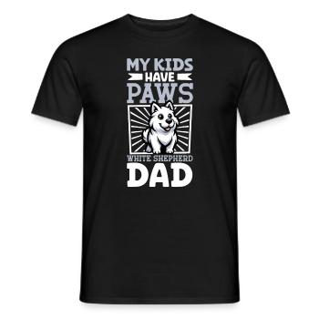 White Shepherd Dad - Men's T-Shirt - black - Front - AI Model Male 178 light (178cm)