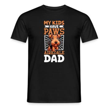 Airedale Terrier papa - T-shirt homme - noir - Devant - AI Model Male 178 light (178cm)
