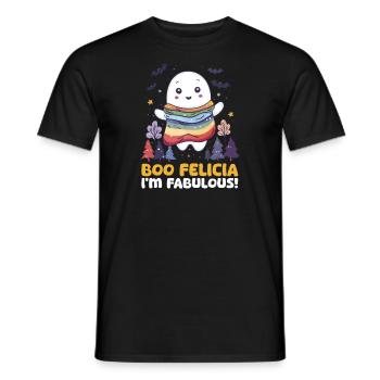 Gay Halloween Boo Felicia, I'M Fabulous! - Men's T-Shirt - black - Front - AI Model Male 178 light (178cm)