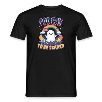 Schwules Halloween Zu schwul, um Angst zu haben - Männer T-Shirt - Schwarz - Vorne - AI Model Male 178 light (178cm)